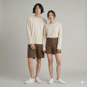 เสื้อยืดแขนยาวคอกลม ทรงโอเวอร์ไซส์